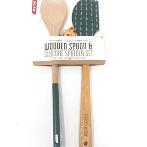 Art & Cook 2 Piece Holiday Wooden Spatula Set